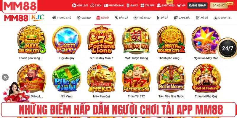 Những điểm hấp dẫn người chơi tải app MM88